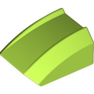 Lego Brick Curved 2 x 2 with Lip, No Studs / Lime
