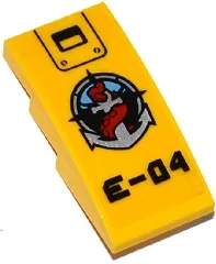 Slope, Curved 4 x 2 with Hatch, Deep Sea Logo with Silver Anchor and Red Tentacle and 'E-04' Pattern (Sticker) - Set 60095