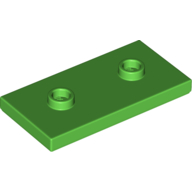Lego Plate Special 2 x 4 with Groove and Two Center Studs (Jumper) / Bright Green