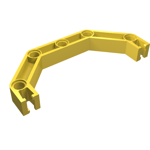 Lego Znap Beam 9, 5 Holes, 4 Bends (Half-Octagon) / Yellow
