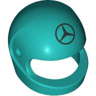 Lego Helmet, Standard with Mercedes Logo print / Dark Turquoise