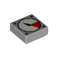 Lego Tile 1 x 1 with White and Red Gauge Print