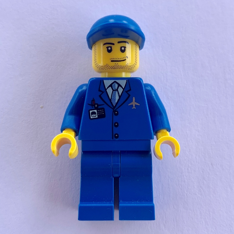 Lego Crew Member - Blue Torso, Blue Legs, Blue Cap