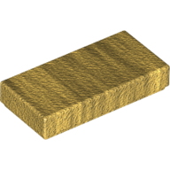 Lego Tile 1 x 2 with Groove / Pearl Gold
