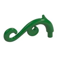 Curled Decorative Ornament / Plant Vine with Bar / Green