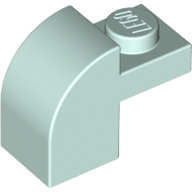 Lego Brick Curved 1 x 2 x 1 1/3 with Curved Top / Light Aqua
