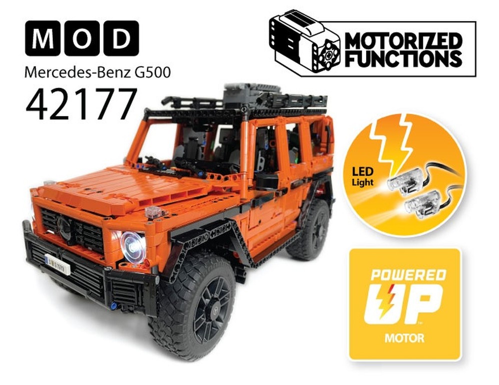 Lego 42177 Mercedes-Benz G500 PROFESSIONAL Line RC MOD for Powered Up Motors & LED Light