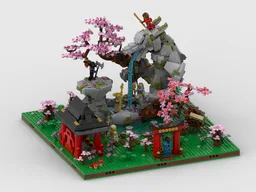 Display for set 71819 - Dragon Stone Shrine