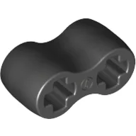 Technic Axle Connector Double Flexible [Rubber] / Black