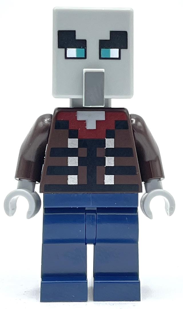 Lego Illager, Vindicator, Dark Blue Legs, Wide Eyes