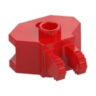 Hinge 1 x 2 Locking with 2 Fingers and Towball Socket, 9 Teeth / Red