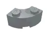 Brick Round Corner 2 x 2 Macaroni with Stud Notch / Light Bluish Gray