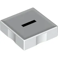 Duplo Tile 2 x 2 with Minus ( '-' ) Print / White