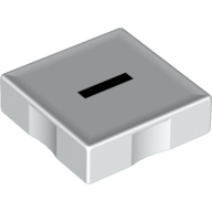 Lego Duplo Tile 2 x 2 with Minus ( '-' ) Print / White