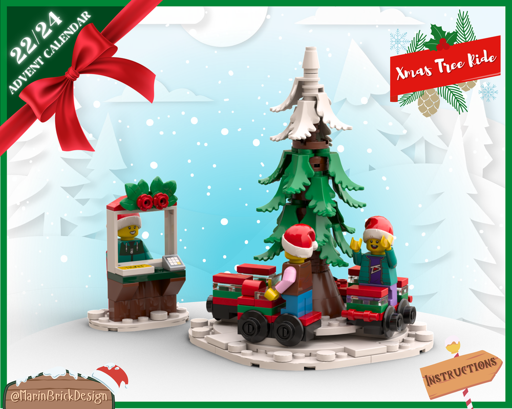 LEGO Christmas Tree Ride Carousel Moc Instructions - Lego Winter Village Moc