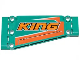 Technic, Panel Plate 5 x 11 x 1 Tapered with Orange Stripes and 'KiNG' Pattern Model Right Side (Sticker) - Set 42117