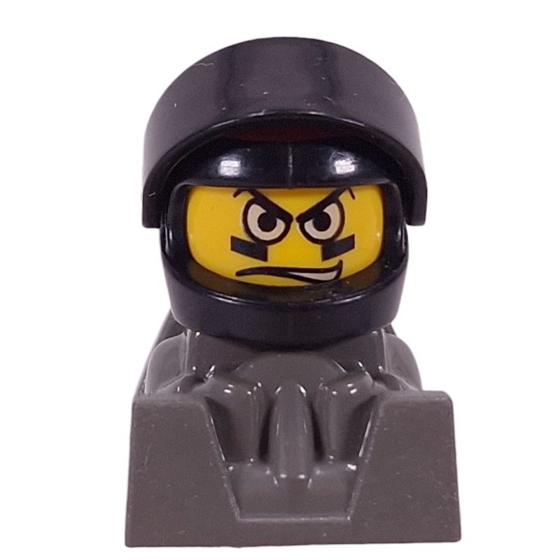 Lego Racer - Black Helmet, Black Visor, Dark Gray Body