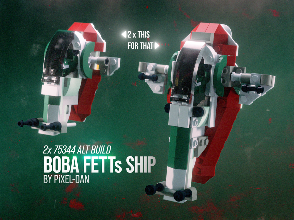 Lego PiXEL-DANs 2 x 75344 Boba Fetts Starship alt build / mod