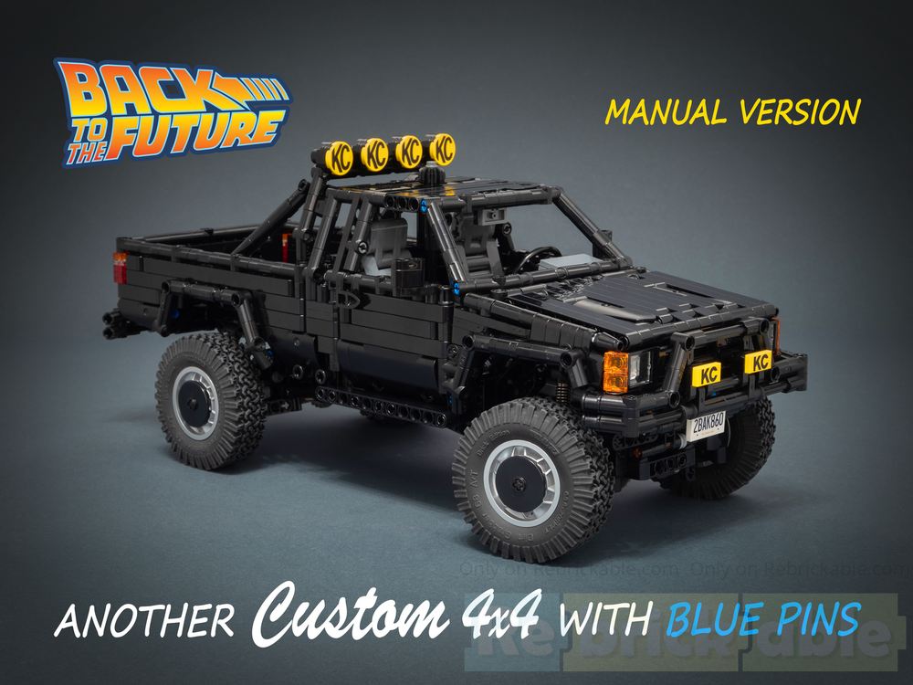 Lego 1985 Toyota 4x4 SR5 Xtracab Truck - Back to the Future - MANUAL EXTRA DETAILED Version with BLUE PINS