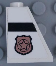 Slope 65 2 x 1 x 2 with Police Badge with Star Logo and Black Stripe Pattern Model Right Side (Sticker) - Set 60131