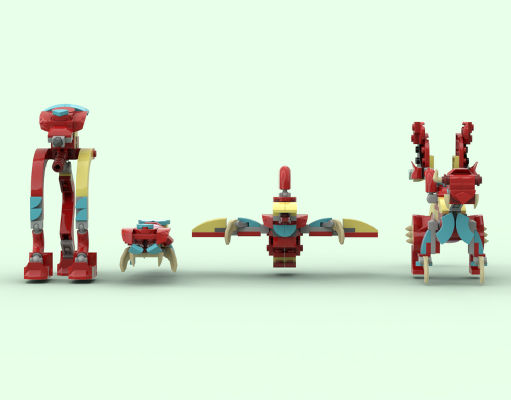 Lego 31145 Tripod, Horned Monoclaw, Rollipede, and Pteranodon