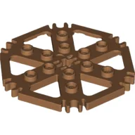 Technic Plate Rotor 6 Blade with Clip Ends Connected [aka Water Wheel] - Hollow Studs / Medium Nougat