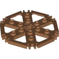 Lego Technic Plate Rotor 6 Blade with Clip Ends Connected [aka Water Wheel] - Hollow Studs / Medium Nougat