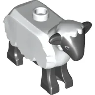 Animal, Sheep with White Wool Print / Black