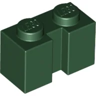 Brick Special 1 x 2 with Groove / Dark Green