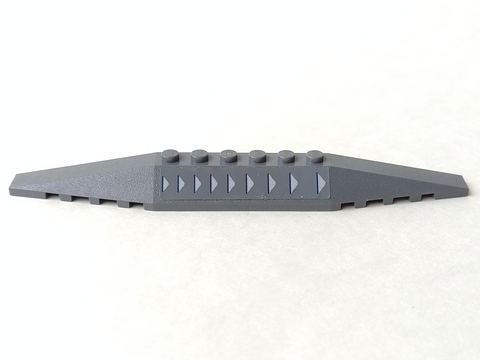 Lego Wedge 2 x 16 Triple with 9 Light Bluish Gray Triangles Pattern Model Right Side (Sticker) - Set 8095