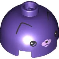 Brick Round 2 x 2 Dome Top, Vented Stud with Face, Bright Pink Nose Print