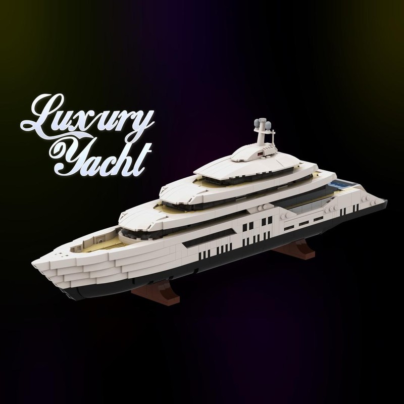 Lego WHITE Luxury Yacht (Mini-Scale)