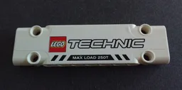 Technic, Panel Plate 3 x 11 x 1 with LEGO TECHNIC Logo, Black Stripes and 'MAX LOAD 250T' Pattern (Sticker) - Set 42042