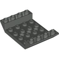 Lego Brick Sloped Inverted 45° 6 x 4 Double with 4 x 4 Recessed / Dark Gray