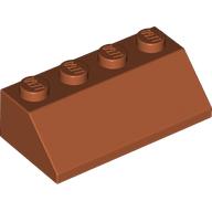 Lego Brick Sloped 45° 2 x 4 / Dark Orange