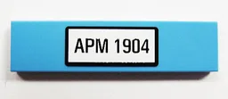 Tile 1 x 4 with 'APM 1904' Pattern (Sticker) - Set 10219 / Maersk Blue