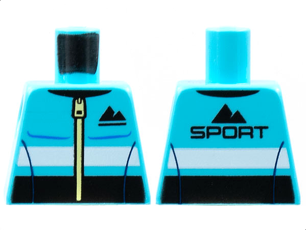 Lego Torso Jacket Black Sport Mountains Logo Pattern