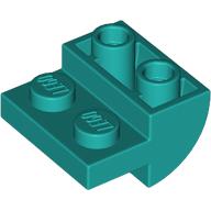 Lego Brick Curved Inverted 2 x 2 with 1 x 2 Cutouts / Dark Turquoise