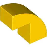 Brick Curved 1 x 2 x 1 2/3 with 1 Cutout / Yellow