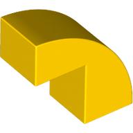 Lego Brick Curved 1 x 2 x 1 2/3 with 1 Cutout / Yellow