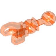 Lego Large Figure Skeletal, Limb, 5L with Ball Joint on Axle and Ball Socket / Trans-Neon Orange