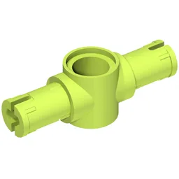 Technic Pin Connector Hub with 2 Pins with Friction Ridges Lengthwise [Small Squared Pin Holes] / Lime