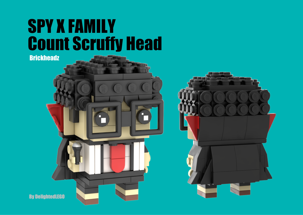 Lego Count Scruffy Head from SPY x FAMILY, Brickheadz