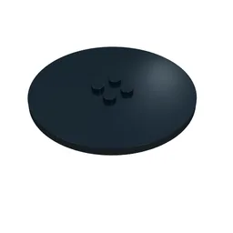 Plate Special Round 8 x 8 with 2 x 2 Center Studs with Groove / Black