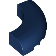 Lego Brick Round Corner 5 x 5 x 1 Curved, Bottom Cut Outs, No Studs, 7 Bottom Tubes / Dark Blue