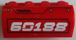 Slope, Curved 2 x 4 x 1 1/3 with 4 Recessed Studs with White '60188' Pattern Model Left Side (Sticker) - Set 60188