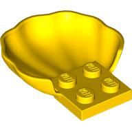 Lego Animal Body Part, Clam / Scallop Half Shell with 4 Studs / Yellow