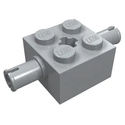 Brick Special 2 x 2 with 2 Pins and Axle Hole / Light Bluish Gray