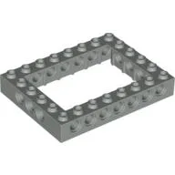 Technic Brick 6 x 8 with 4 x 6 Opening / Light Gray