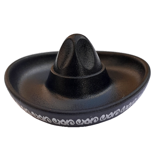 Lego Hat Sombrero with Silver Ornate Wide Trim Print / Black